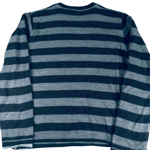 Aeropostale XL Mens Gray & Black Striped Long Sleeve Crewneck Sweater - Picture 6 of 6